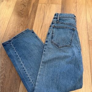 Madewell Classic Blue Wide-leg Cropped Jeans